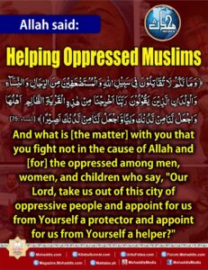 helping oppressed Muslims